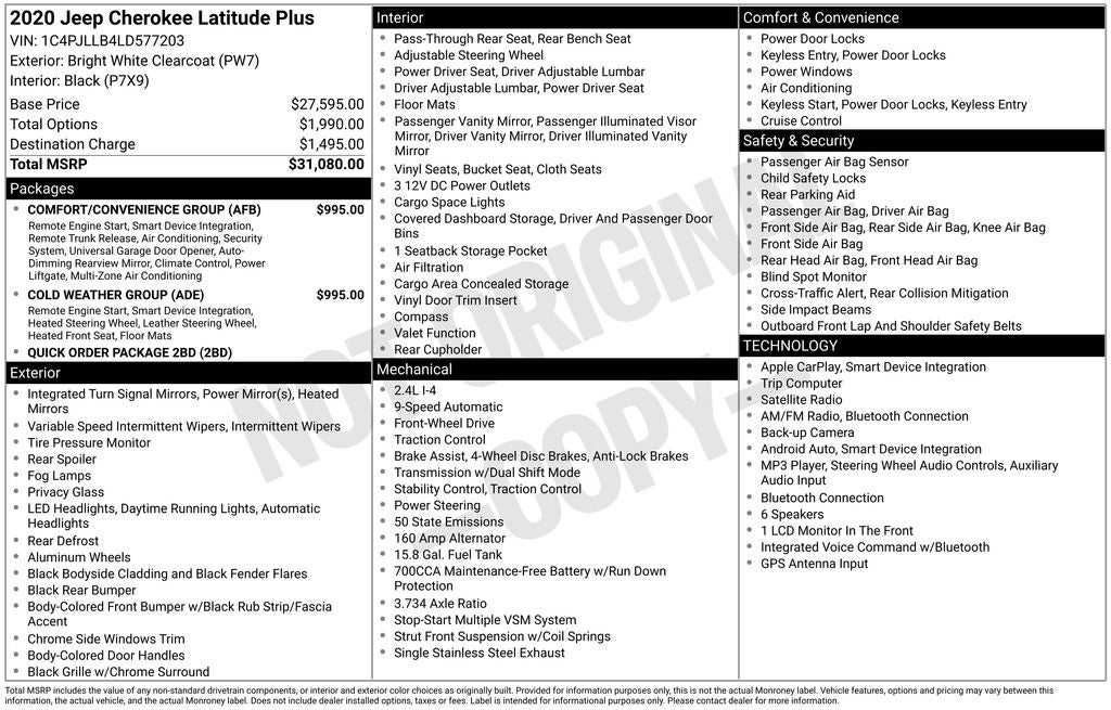 2020 Jeep Cherokee Latitude Plus