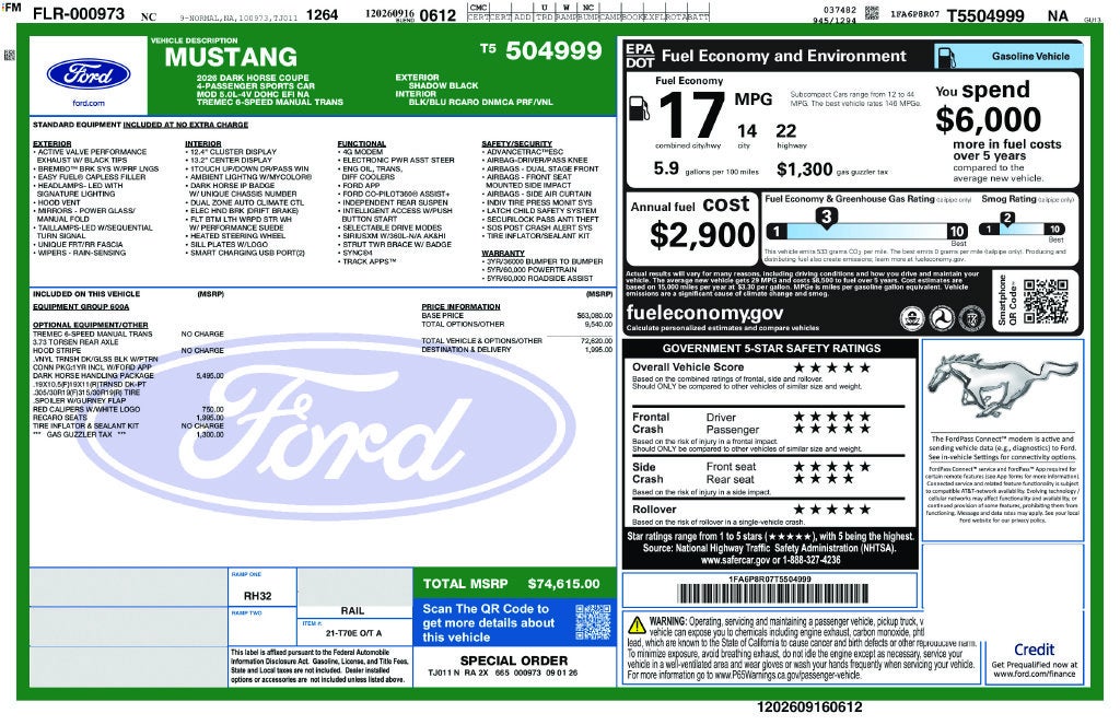 2026 Ford Mustang Dark Horse