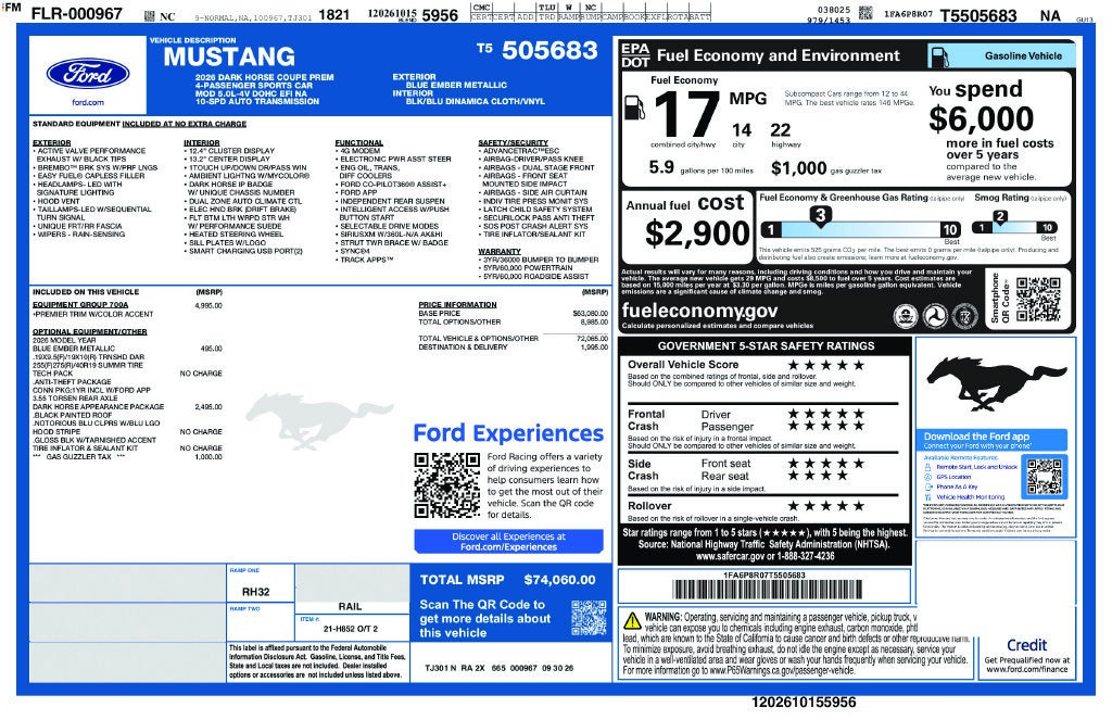 2026 Ford Mustang Dark Horse