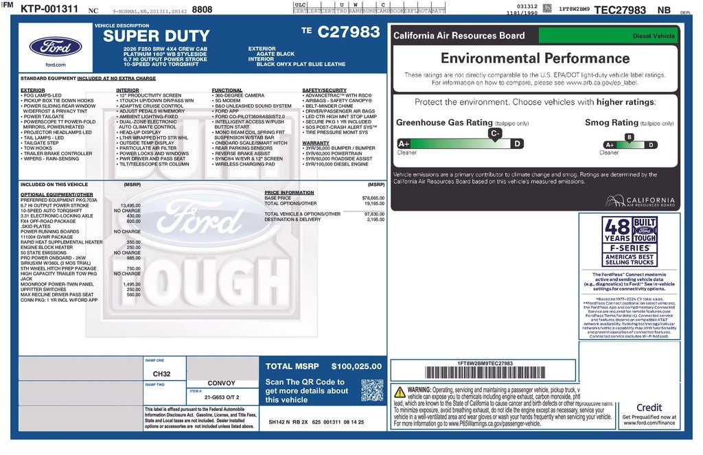 2026 Ford F-250SD Platinum