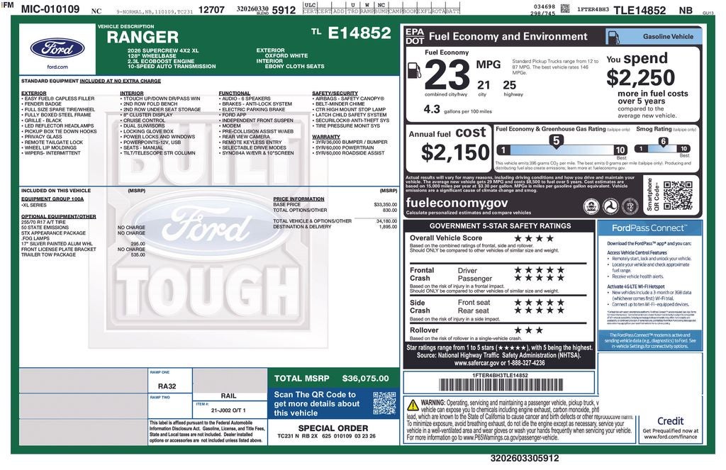 2026 Ford Ranger XL