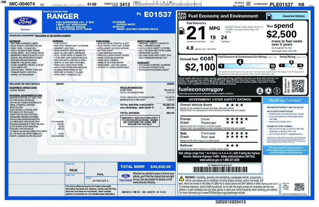 2023 Ford Ranger Lariat