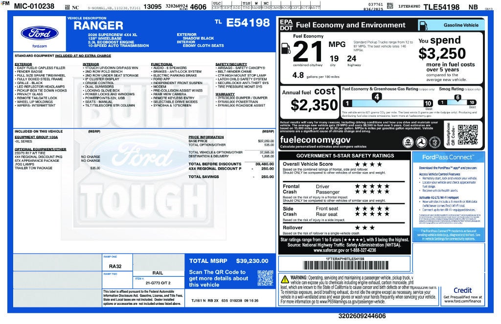 2026 Ford Ranger XL