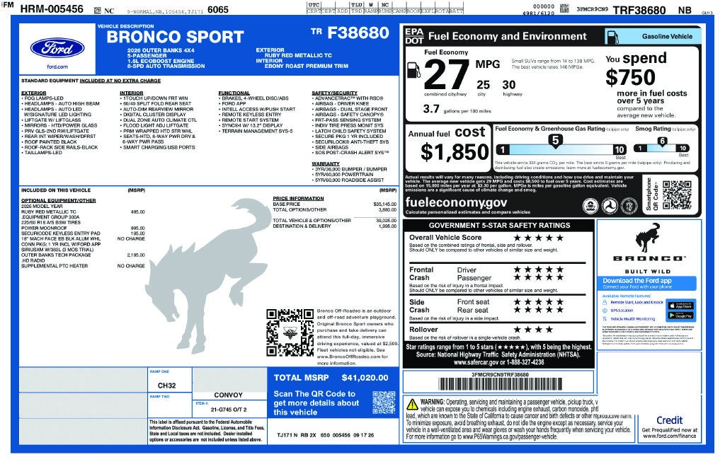 2026 Ford Bronco Sport Outer Banks