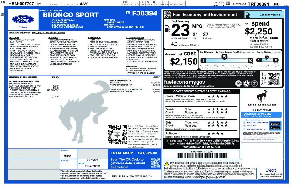 2026 Ford Bronco Sport Badlands