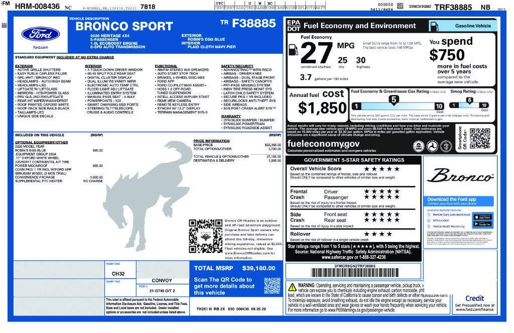 2026 Ford Bronco Sport Heritage