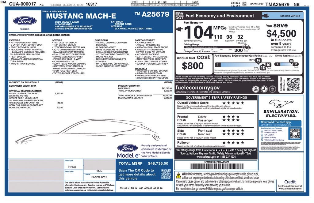 2026 Ford Mustang Mach-E Select