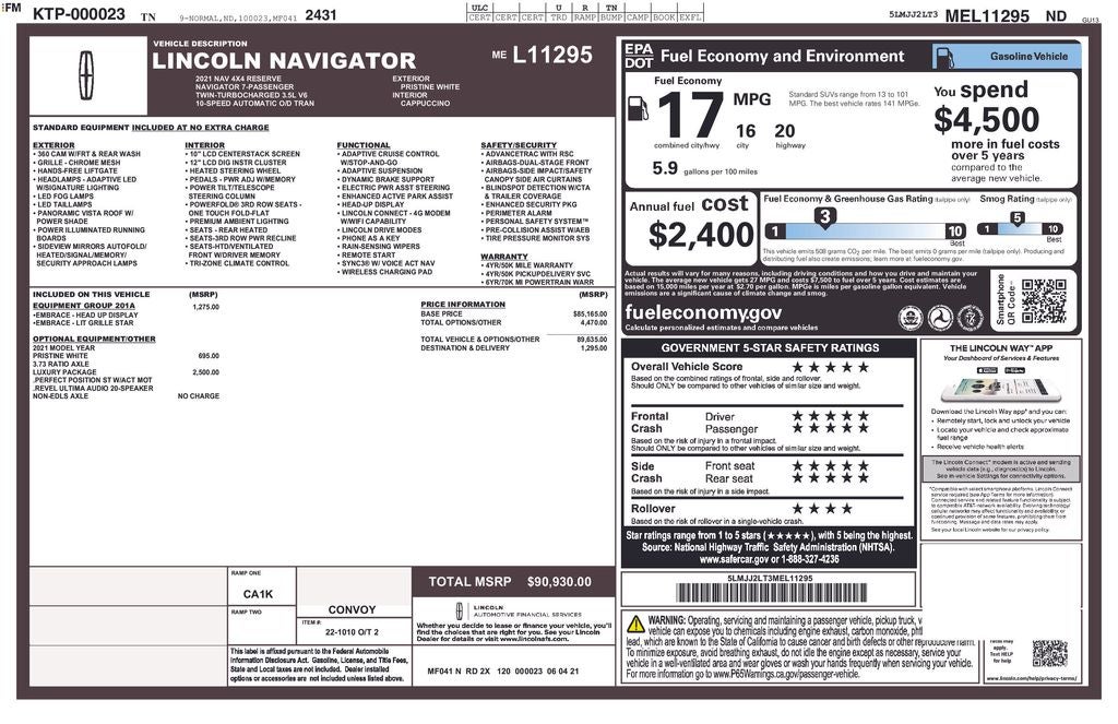 2021 Lincoln Navigator Reserve